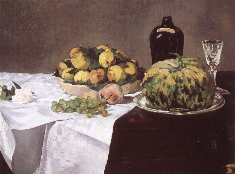 Edouard Manet Stilleben with melon and peaches oil painting image